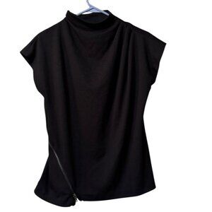 Catherine Malandrino For Design Nation Short Sleeve Top Black Size Medium Modern